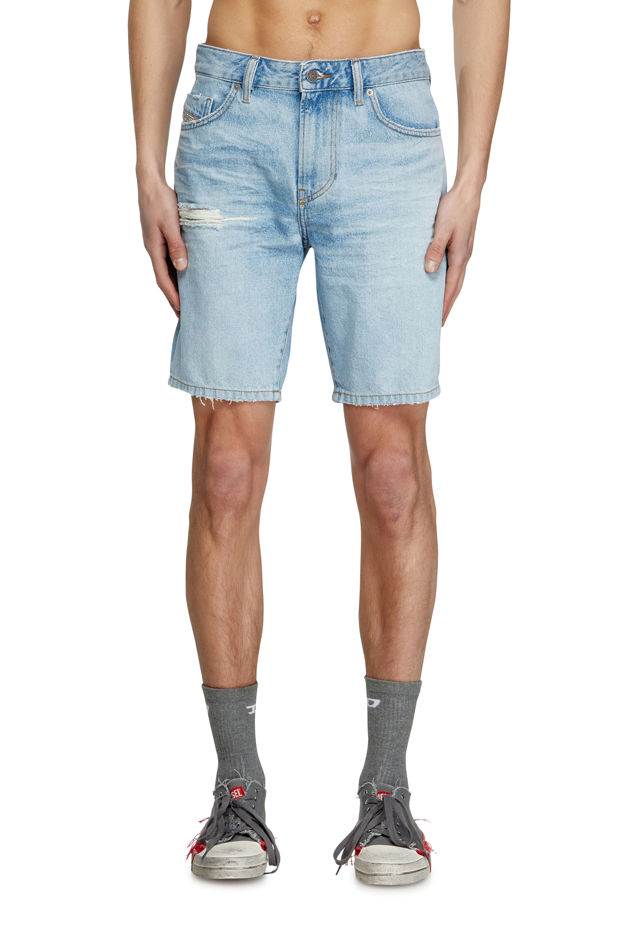 Diesel - D-FIN, Man's Slim denim shorts in Light Blue - 2